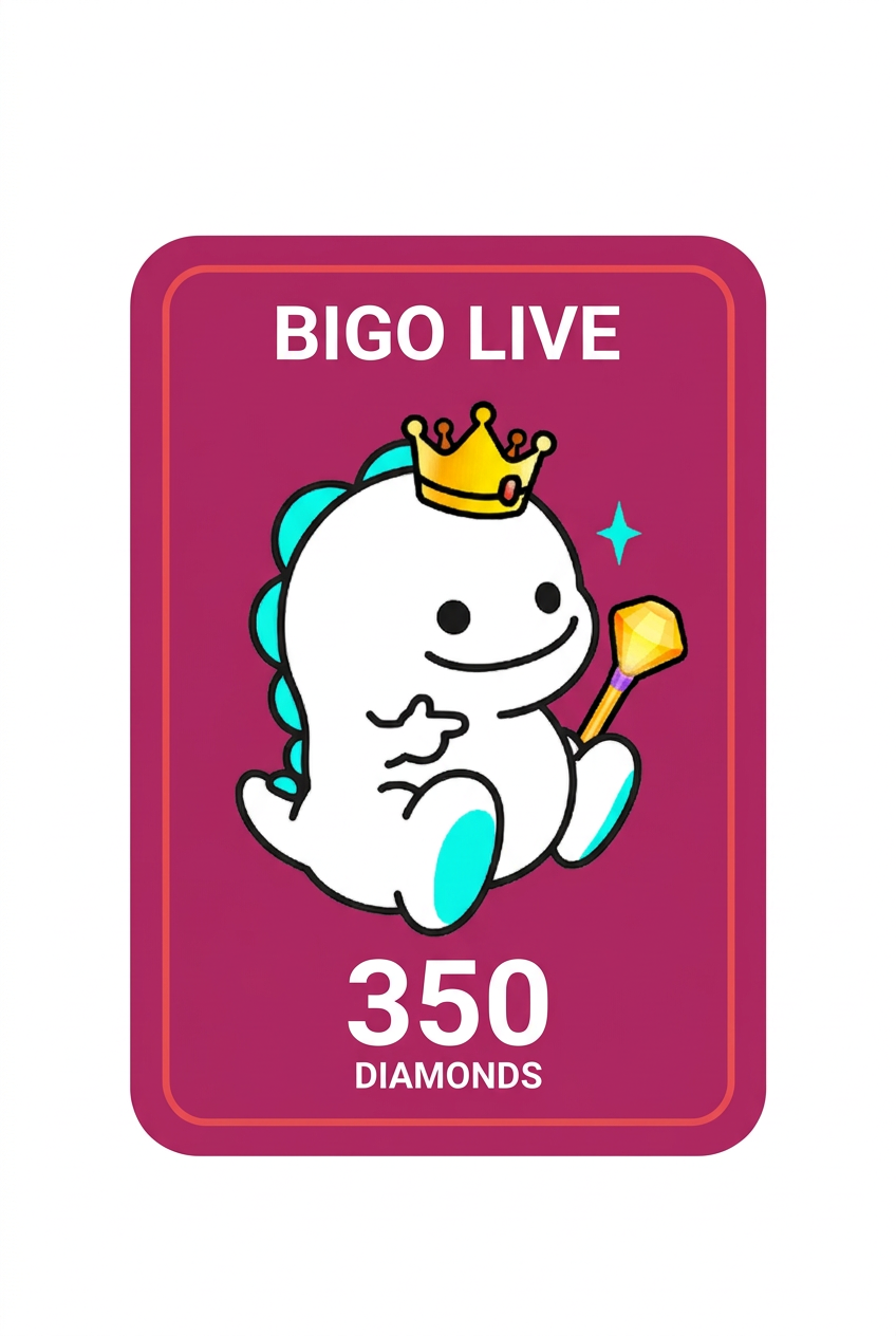 Bigo Live 350 Diamonds زهري وإطار أحمر